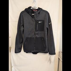Reebok Mens Jacket/Gray&Black/NWT/Zip Up/Hooded/Size L but Fits Like A Medium